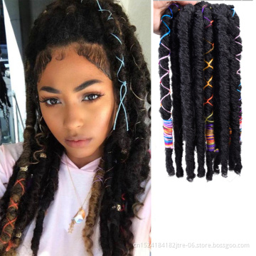Japanese fiber new design crochet dreadlocks with color line synthetic dread lock hair extensions weave for sale